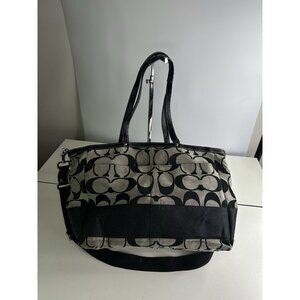DAMAGED/ WORN COACH XL Tote / Diaper Bag /Signature C'S/ F13803/ Black